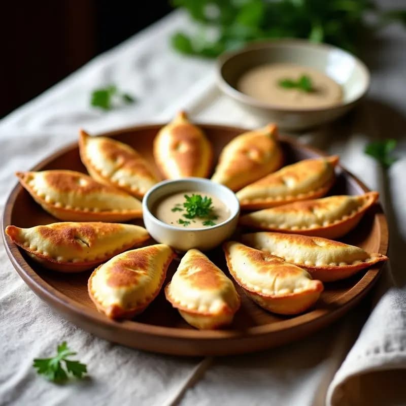 Empanadillas de Mijo y Espárragos Trigueros con Salsa de Tahini: Receta Española Vegana en Thermomix