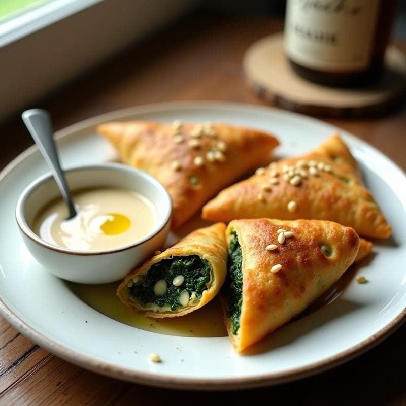Empanadillas de Mijo y Espinacas con Salsa de Tahini: Receta Sin Gluten en Airfryer