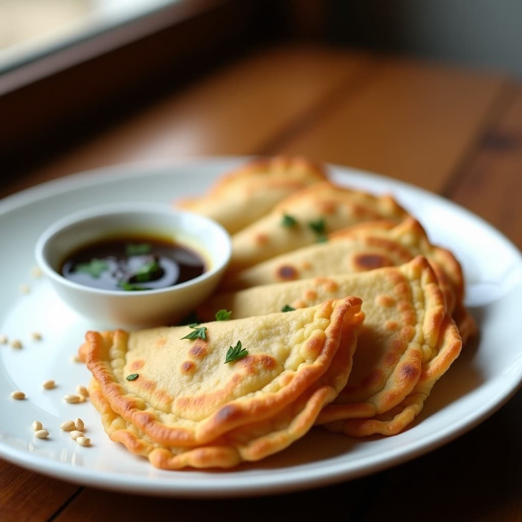 Empanadillas de Mijo y Hongos Portobello con Salsa de Ajo Negro: Receta Vegana en Airfryer