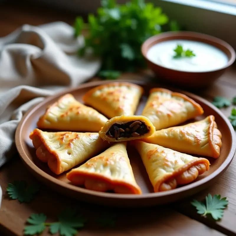 Empanadillas de Masa de Ñame y Hongos Ostra: Receta Colombiana Keto en Airfryer