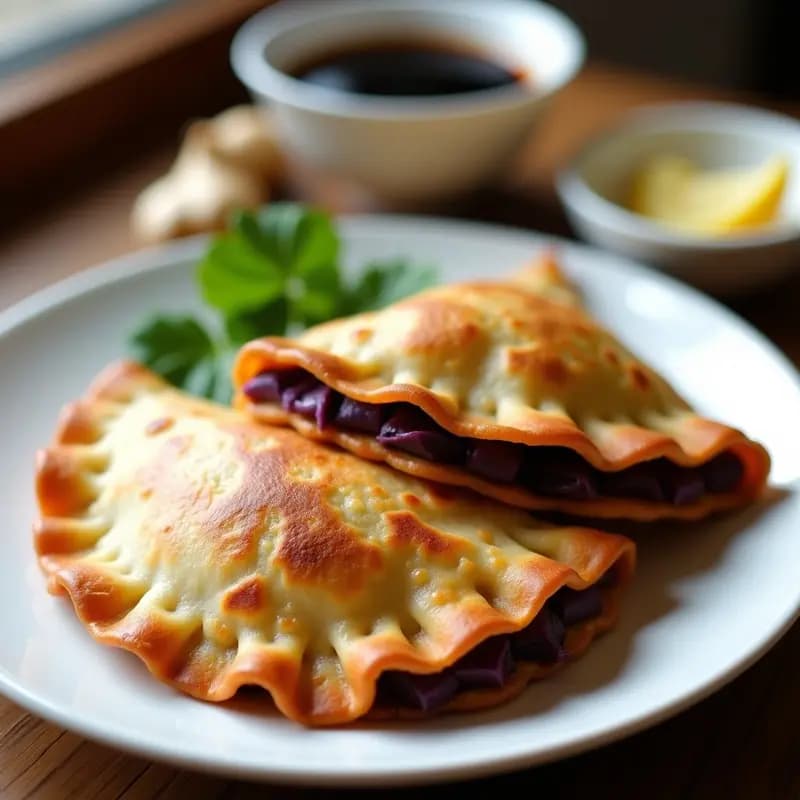 Empanadillas de Patata Morada y Hongos Shiitake: Receta Vegana en Airfryer con Toque Asiático