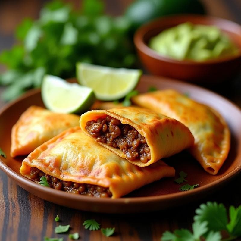 Empanadillas de Harina de Plátano Macho y Picadillo de Soja Texturizada: Aperitivo Colombiano Vegano