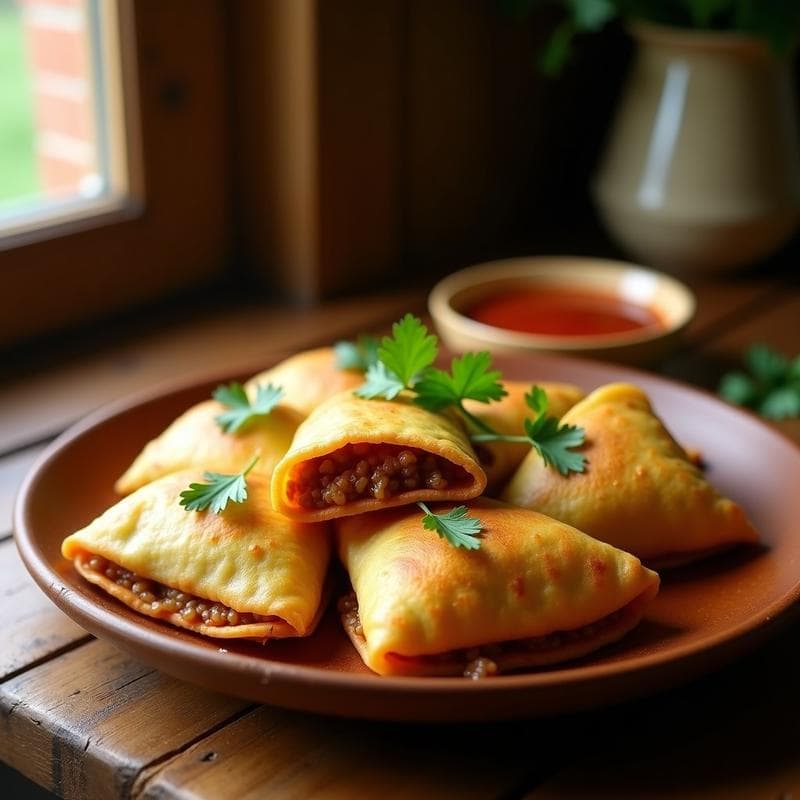 Empanadillas de Masa de Plátano Macho y Picadillo de Seitan: Receta Dominicana Keto en Airfryer