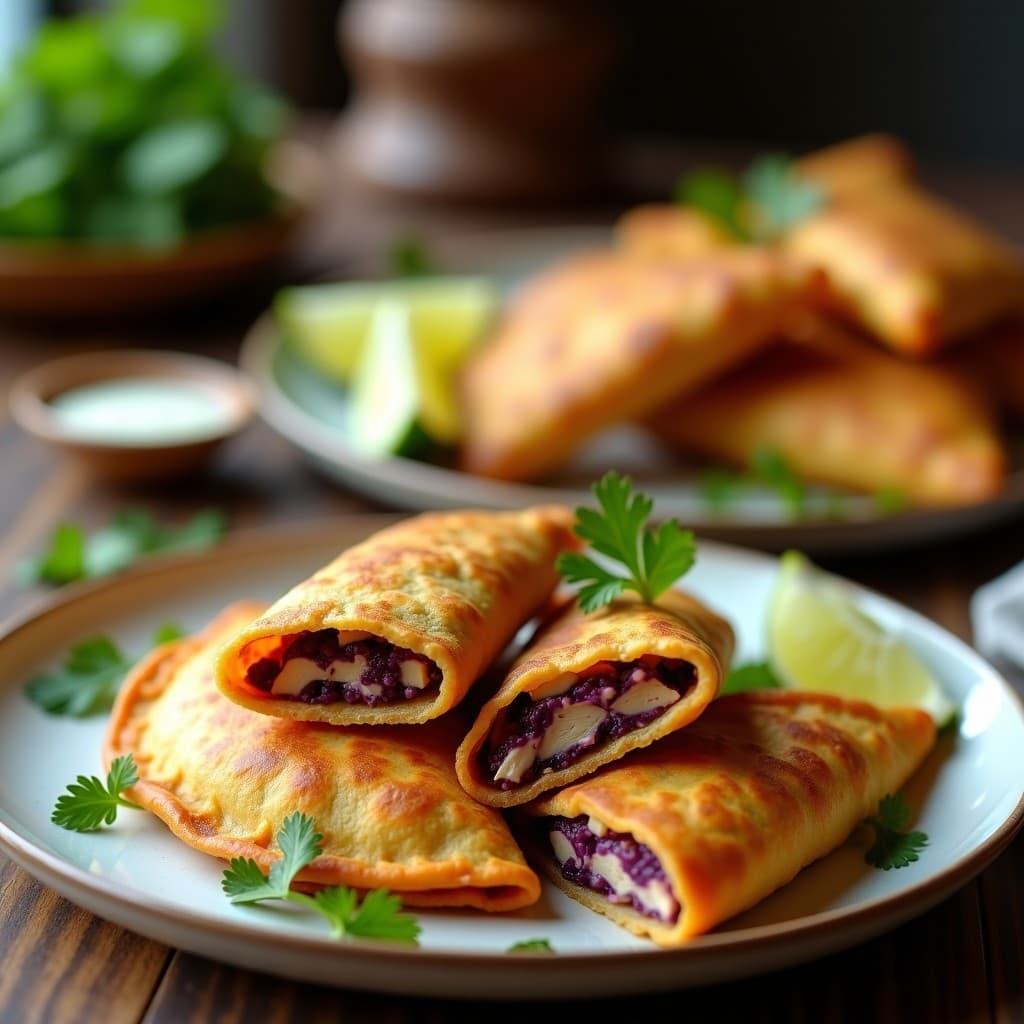 Empanadillas de Pollo y Maíz Morado: Receta Peruana en Airfryer Crujiente y Colorida