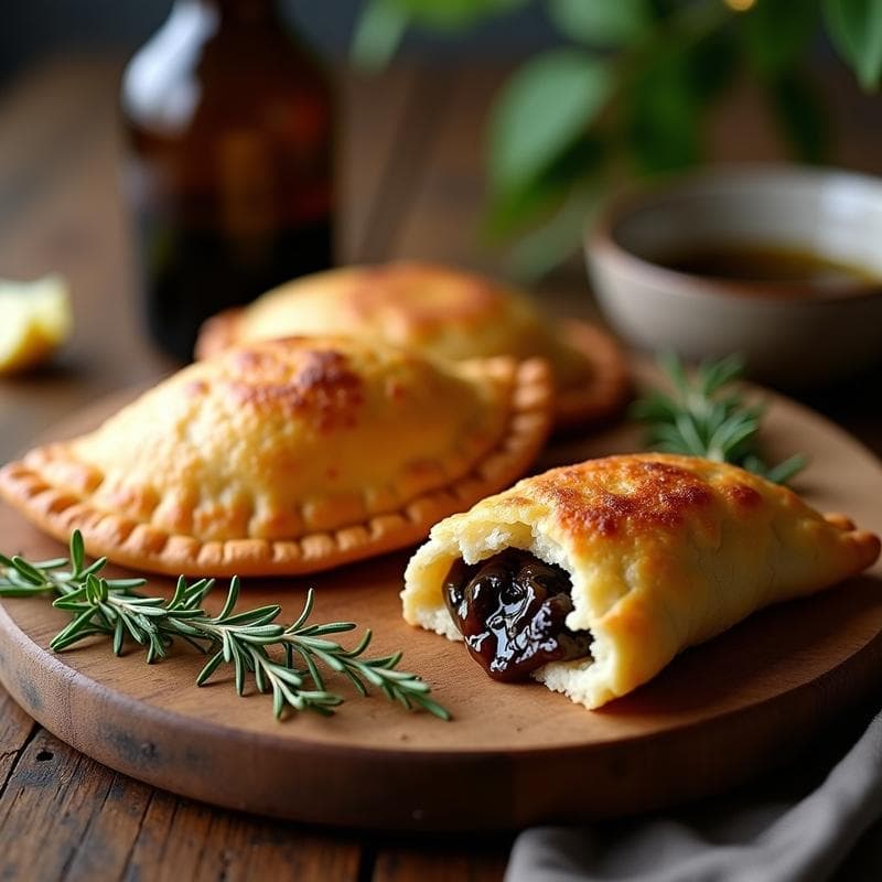Empanadillas de Hongos Portobello y Trufa con Masa de Almendras: Receta Gourmet Sin Gluten