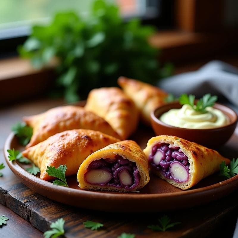 Empanadillas de Pulpo y Patata Morada con Masa de Harina de Garbanzo: Receta Española en Airfryer