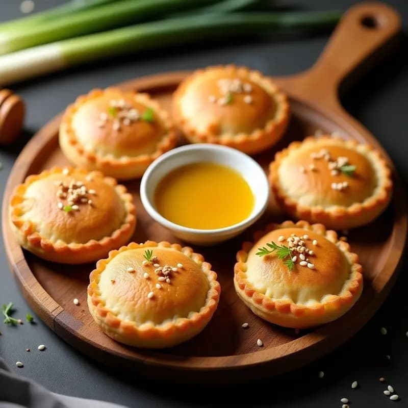 Empanadillas de Harina de Sorgo y Puerros con Salsa de Mostaza y Miel: Receta Sin Gluten para Aperitivo
