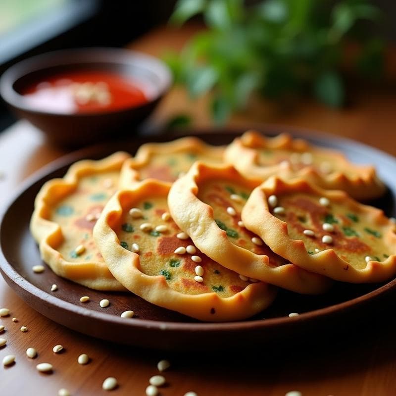 Empanadillas de Soro y Ebly con Salsa de Ciruela Umeboshi: Receta Africana Vegana en Airfryer