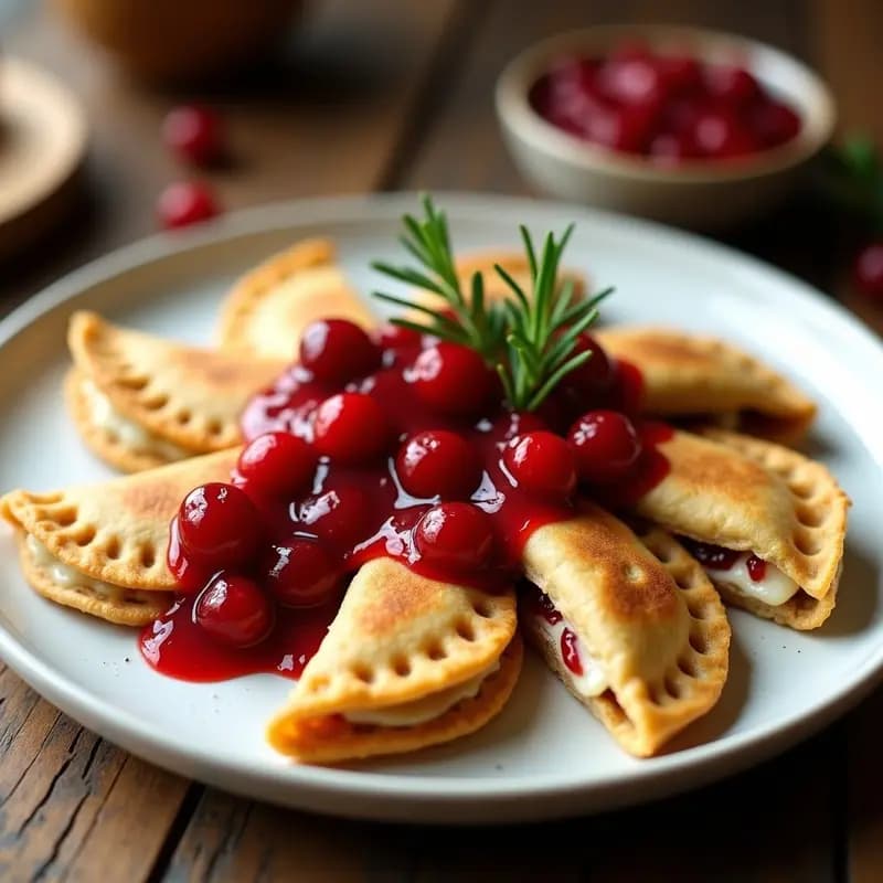 Empanadillas de Harina de Trigo Sarraceno y Queso de Anacardo con Salsa de Arándanos: Receta Polaca Vegana
