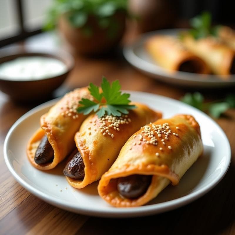 Empanadillas de Masa de Yuca Rellenas de Hongos Portobello: Aperitivo Sin Gluten y Crujiente