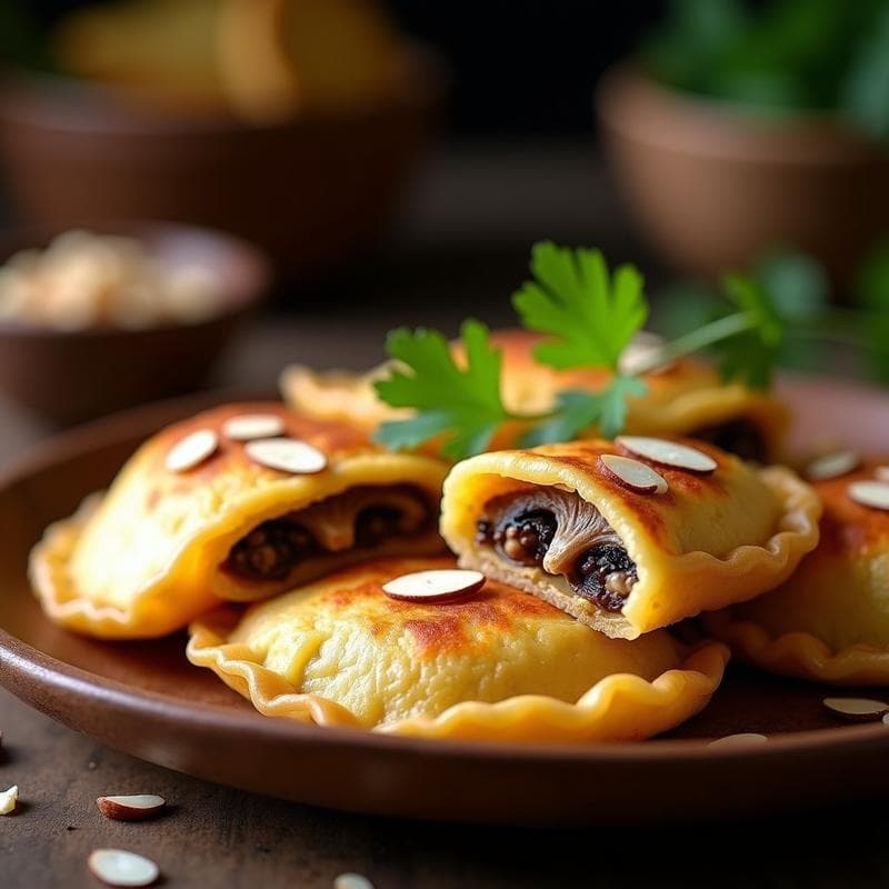 Empanadillas de Harina de Yuca Rellenas de Hongos Shiitake: Receta Colombiana Keto Sin Gluten