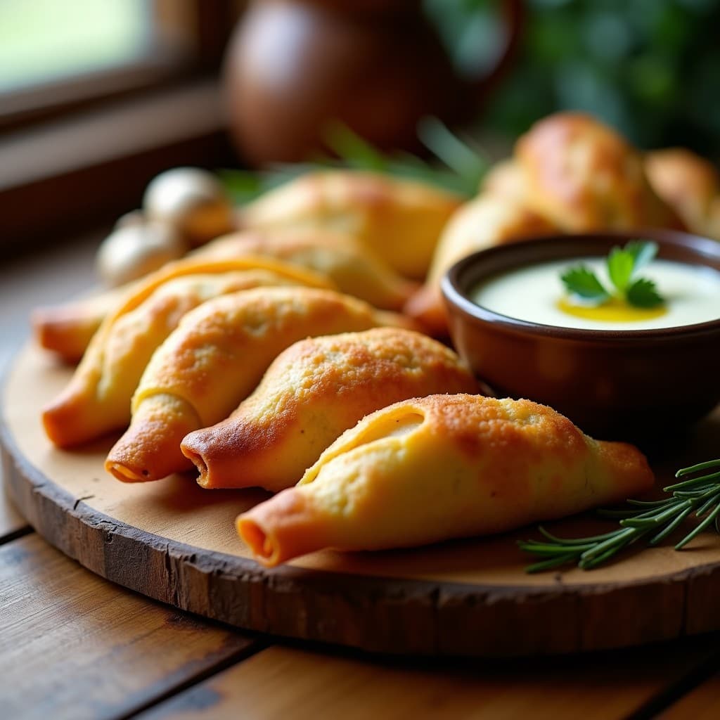 Empanadillas de Yuca y Hongos Shitake con Dip de Ajo Negro: Receta Vegana Sin Gluten