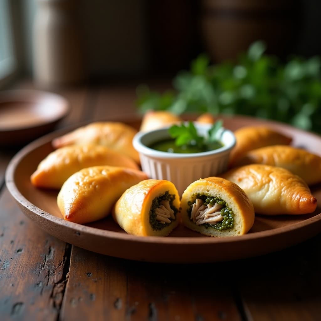 Empanadillas de Masa de Yuca Rellena de Pollo al Chimichurri: Receta Argentina en Airfryer