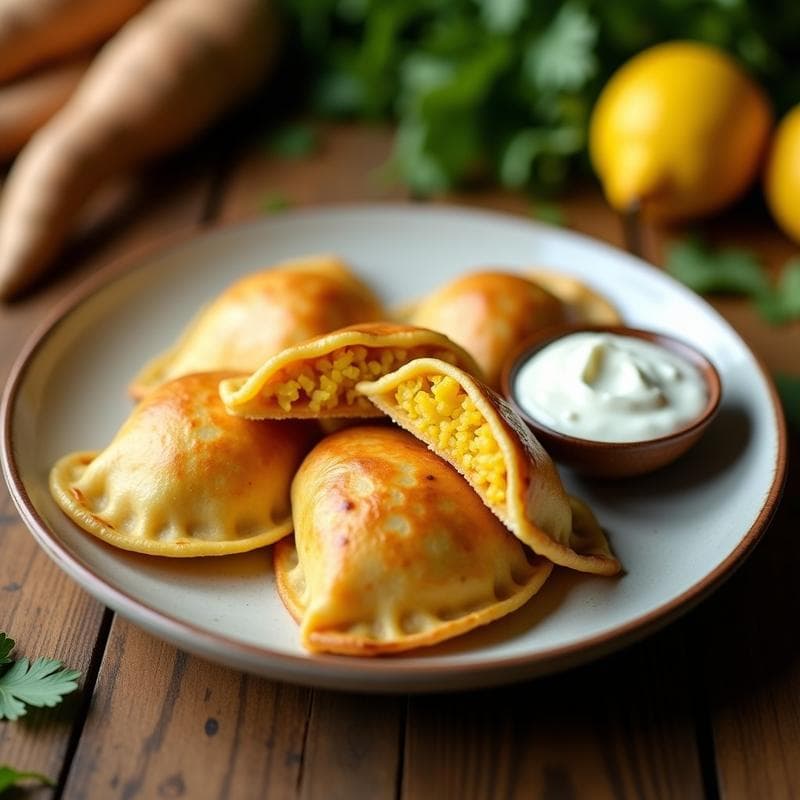 Empanadillas de Yuca y Pollo al Curry con Masa de Ñame: Receta Colombiana Sin Trigo