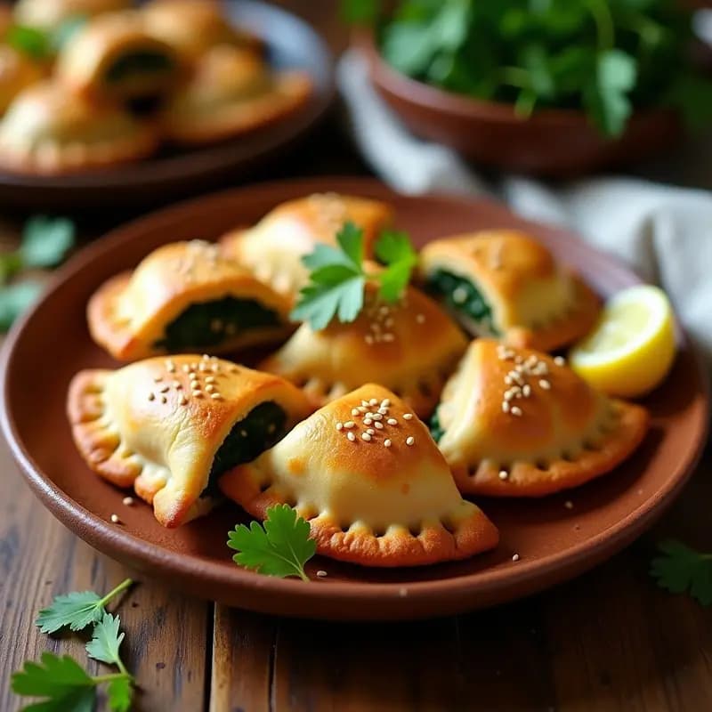Empanaditas de Harina de Haba con Espinacas y Tofu: Receta Árabe en Airfryer