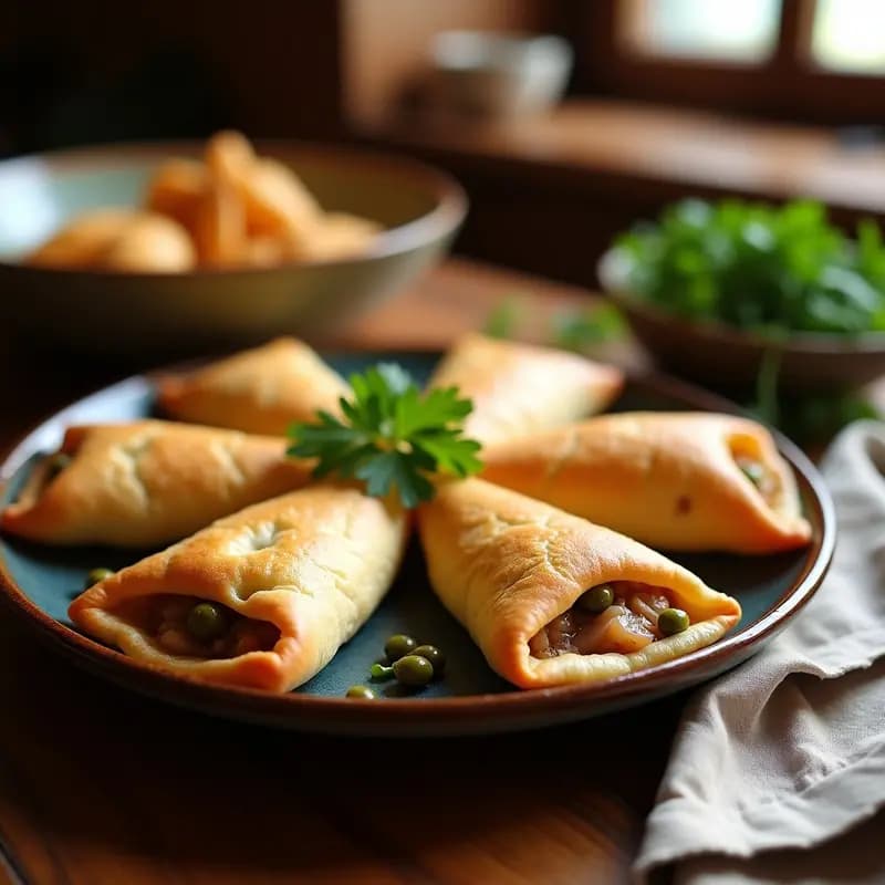 Empanaditas de Masa de ampsan y Relleno de Atún con Alcaparras: Receta Española en Airfryer