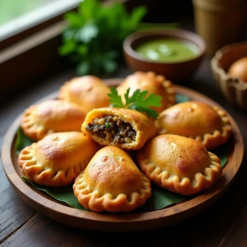 Empanaditas de Masa de Ñame y Picadillo de Hongos Shiitake: Receta Cubana Vegana en Airfryer