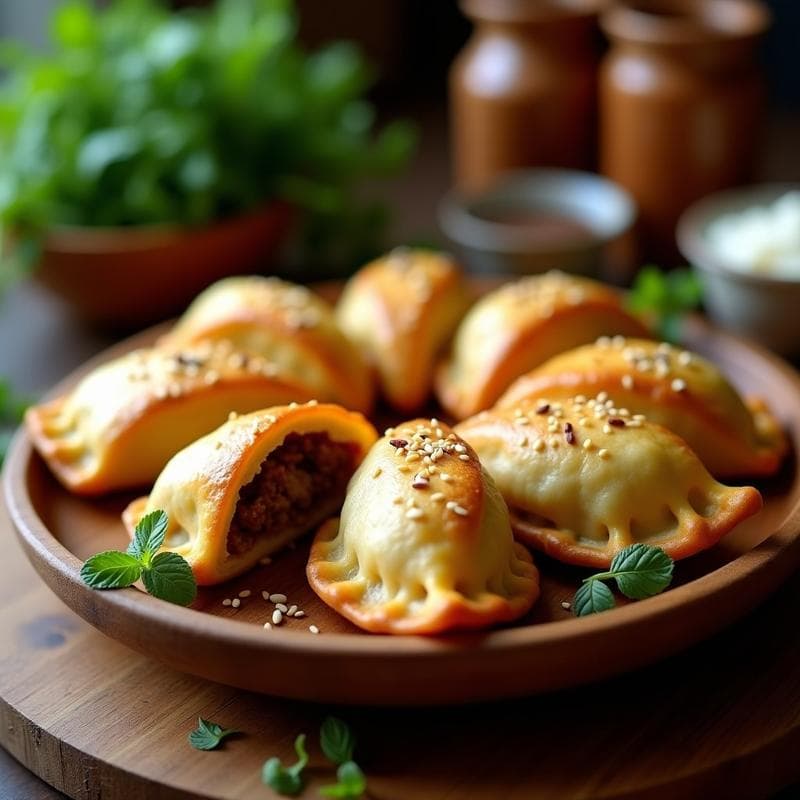 Empanaditas de Harina de Teff con Relleno de Cordero y Dátiles: Receta Etiópica en Airfryer y Sin Gluten