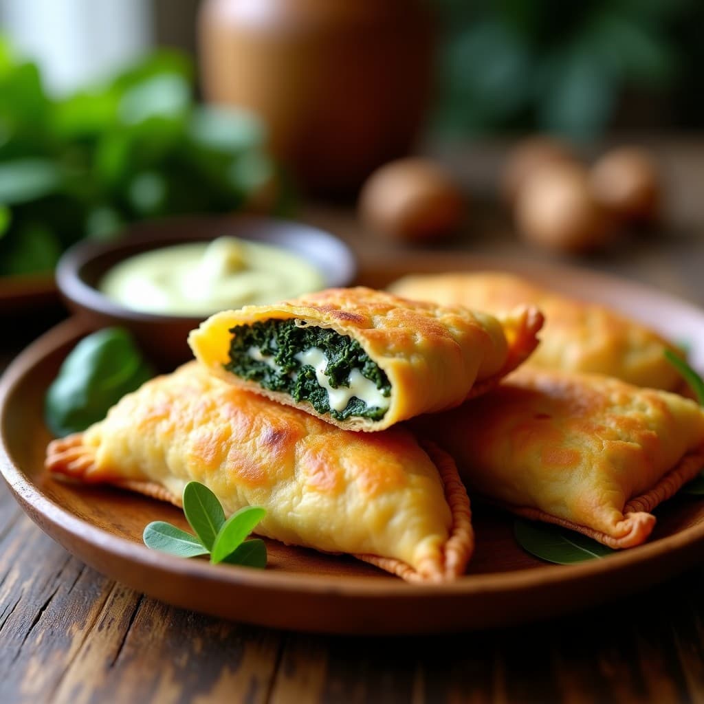 Empanaditas de Yuca con Relleno de Espinacas y Queso de Anacardos: Receta Vegana en Airfryer