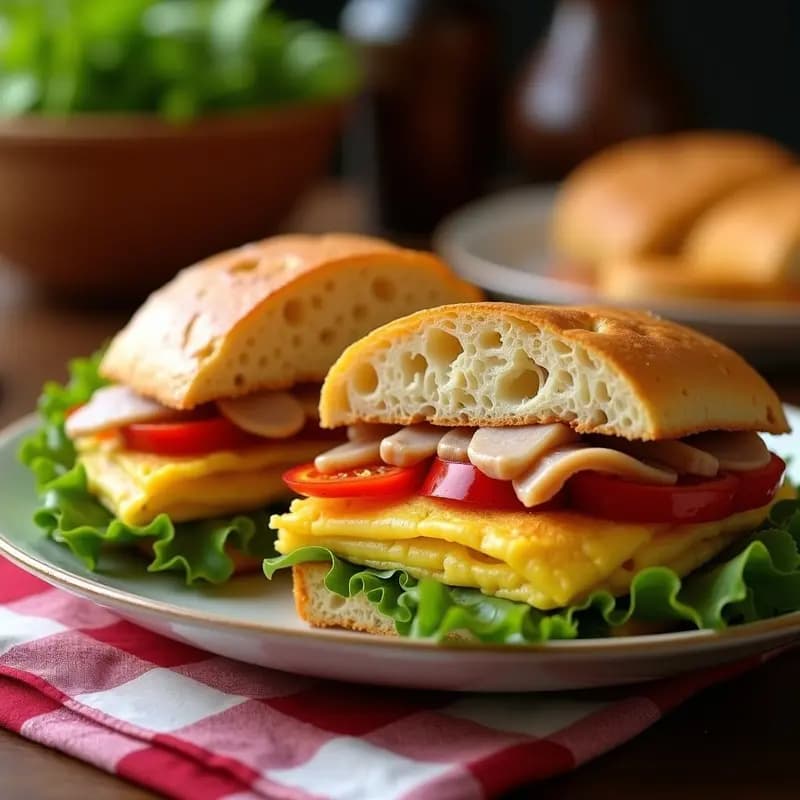 Emparedado de Tortilla y Atún con Pimientos Asados: Bocadillo Español Clásico
