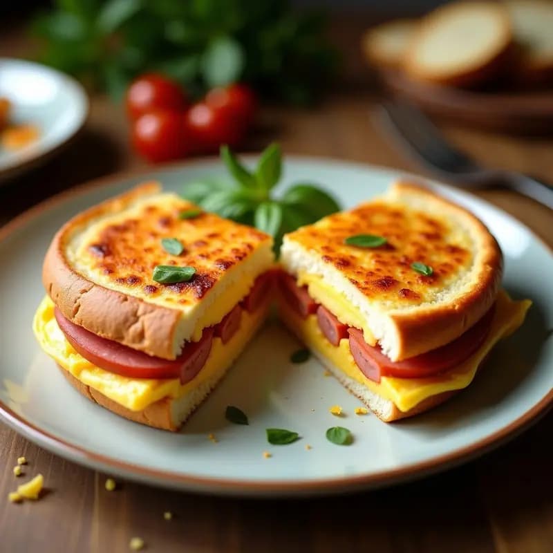 Emparedado de Tortilla de Patata y Chorizo: Bocadillo Español para Excursiones