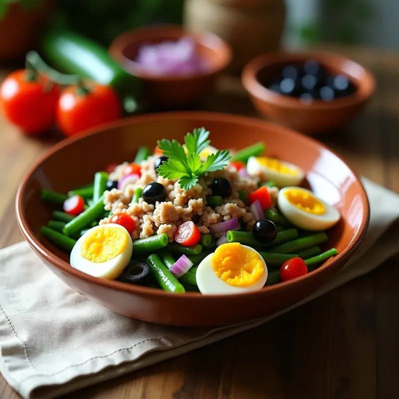 Empedrat de Habas con Atún y Huevos Duro: Ensalada Valenciana Nutritiva