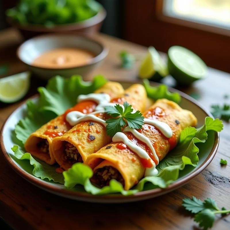 Enchiladas de Flor de Calabaza y Queso de Anacardos: Receta Mexicana Vegana en Airfryer