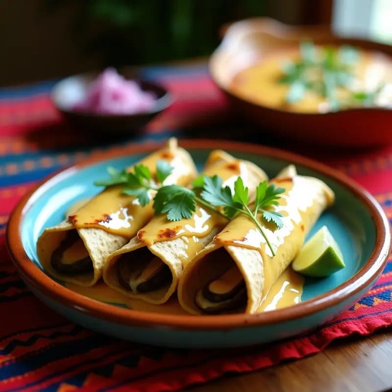 Enchiladas Suizas de Hongos Portobello y Queso Vegano: Receta Mexicana Sin Lactosa en 30 Minutos