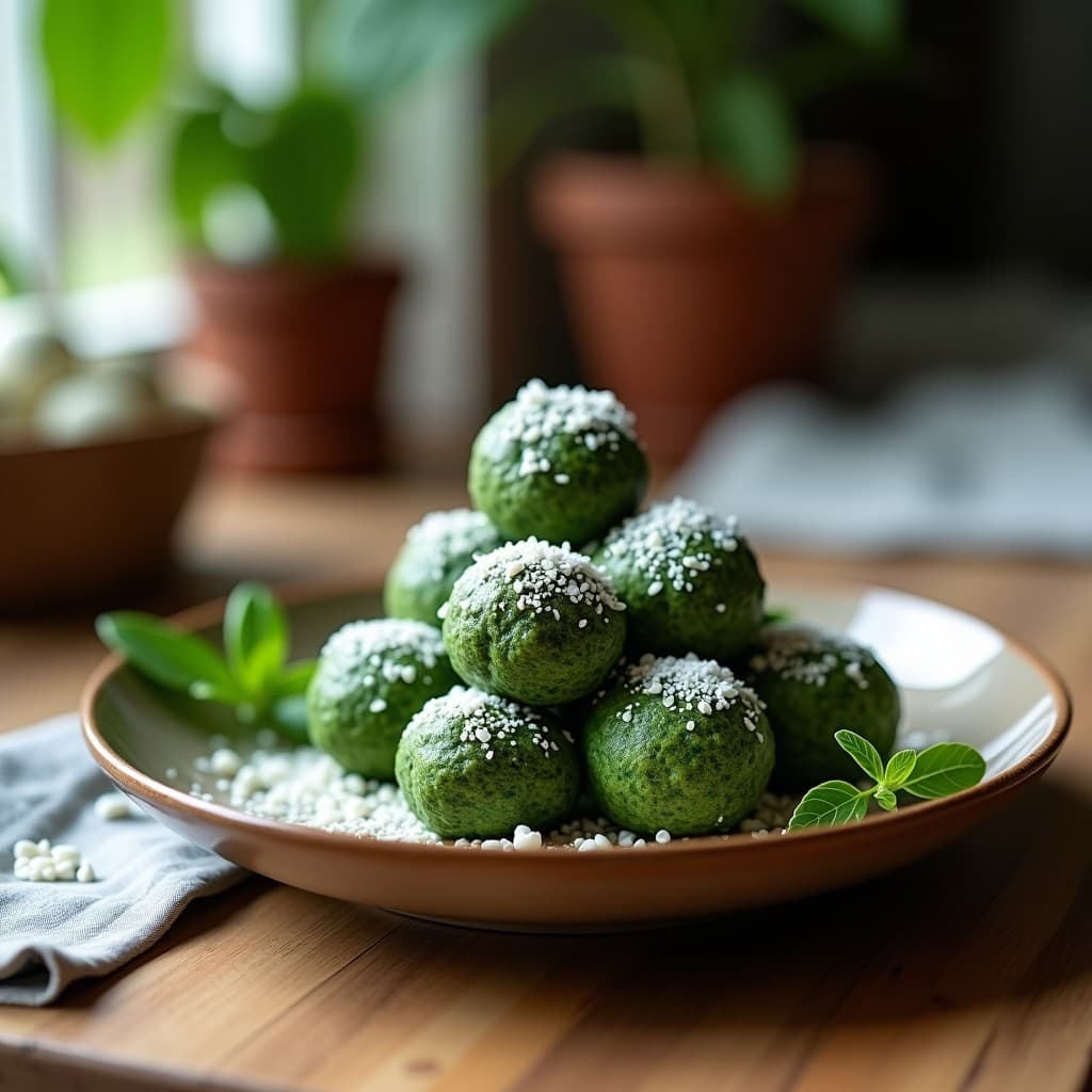 Energy Balls de Alga Espirulina y Coco Rallado: Snack Vegano y Alta en Hierro