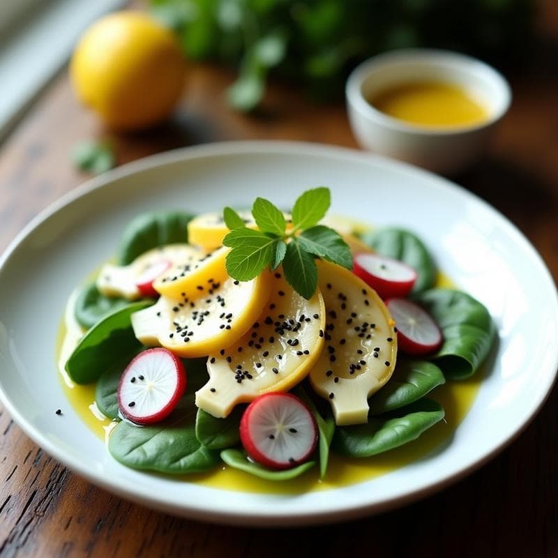Ensalada de Alcachofas y hearts of palm con Vinagreta de Limón Yuzu: Receta Vegana y Crudivegana