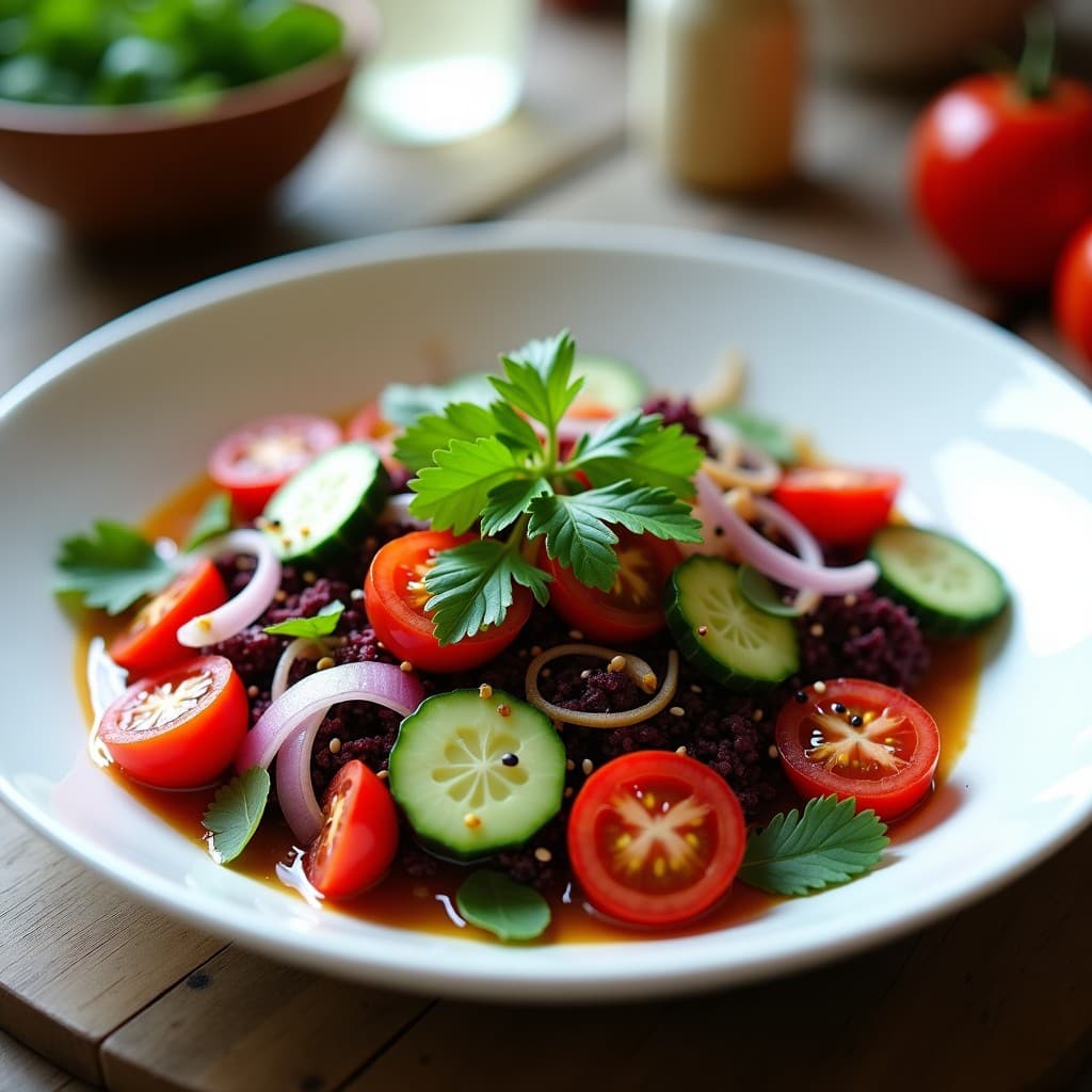 Ensalada de Algas Dulse y Tomates Cherry con Vinagreta de Miso y Mostaza: Receta Crudivegana