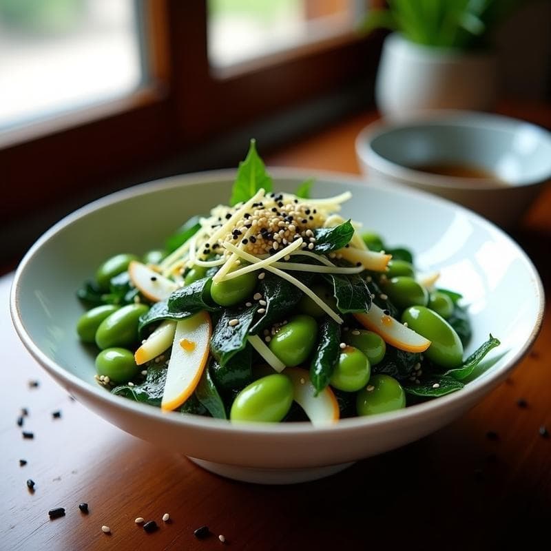 Ensalada de Algas Nori, Edamame y Sésamo: Receta Japonesa Vegana y Alta en Hierro