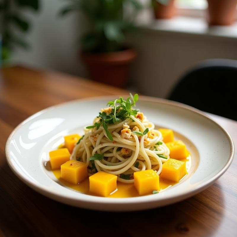 Ensalada de Algas Nori y Mango con Vinagreta de Limón Kaffir: Receta Tailandesa Crujiente