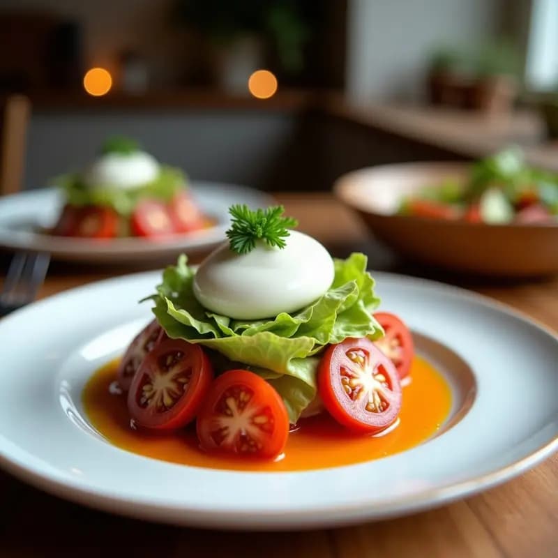 Ensalada de Algodón de Azúcar de Tomate y Buratta: Receta Italiana Fresca con Toque Innovador