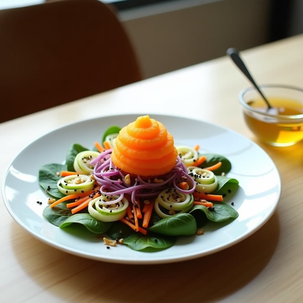 Ensalada de Algodón de Azúcar de Vegetales con Vinagreta de Vos: Receta Innovadora y Visual