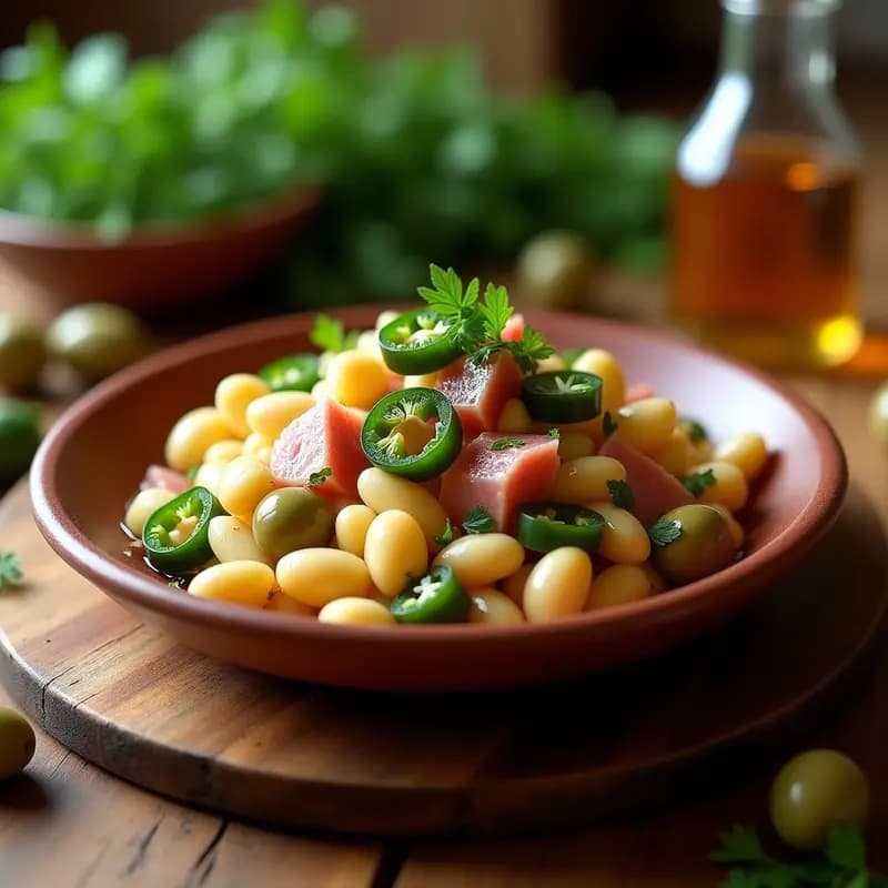 Ensalada de Alubias Blancas con Atún en Aceite y Pimientos de Padrón: Receta Española en Conserva