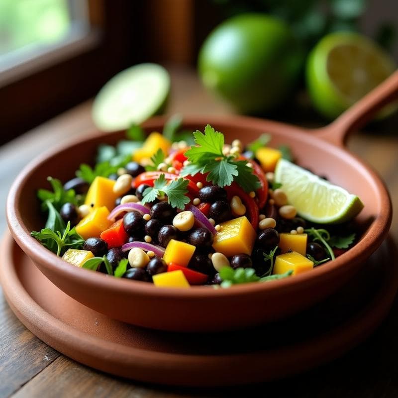 Ensalada de Alubias Negras y Mango Verde: Receta Cubana con Vinagreta de Lima
