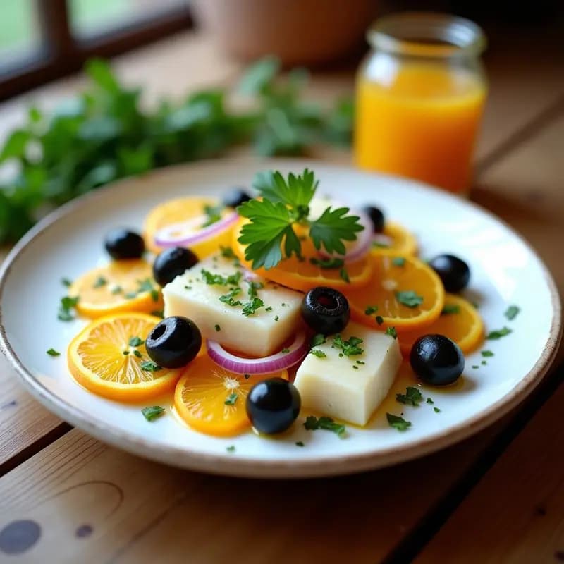 Ensalada de Bacalao Desalado con Naranja y Aceitunas Negras: Receta Andaluza Refrescante