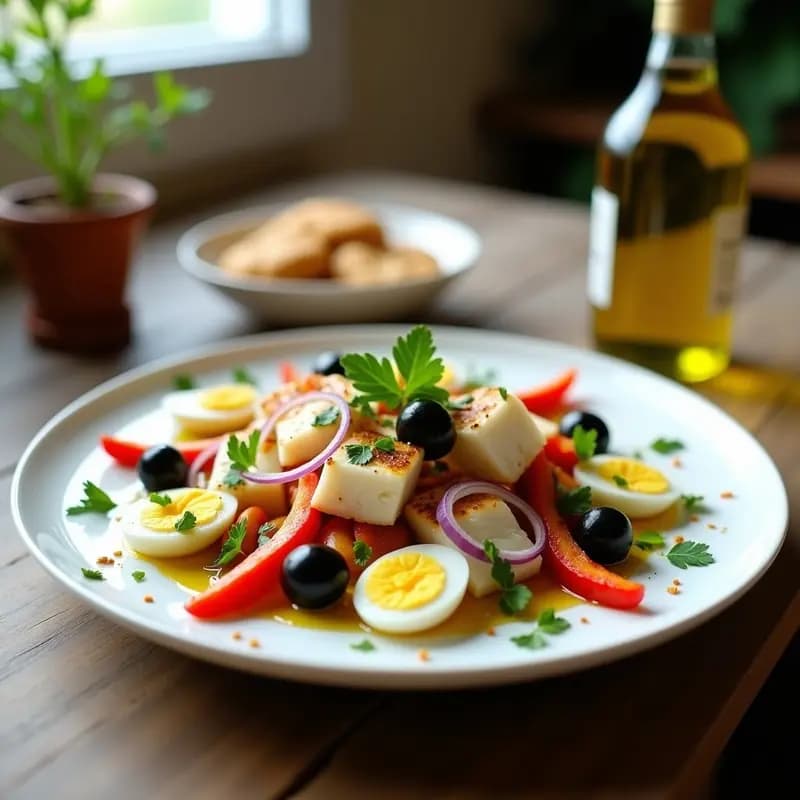 Ensalada de Bacalao con Pimientos y Aceite de Oliva: Receta de Vigilia Fácil