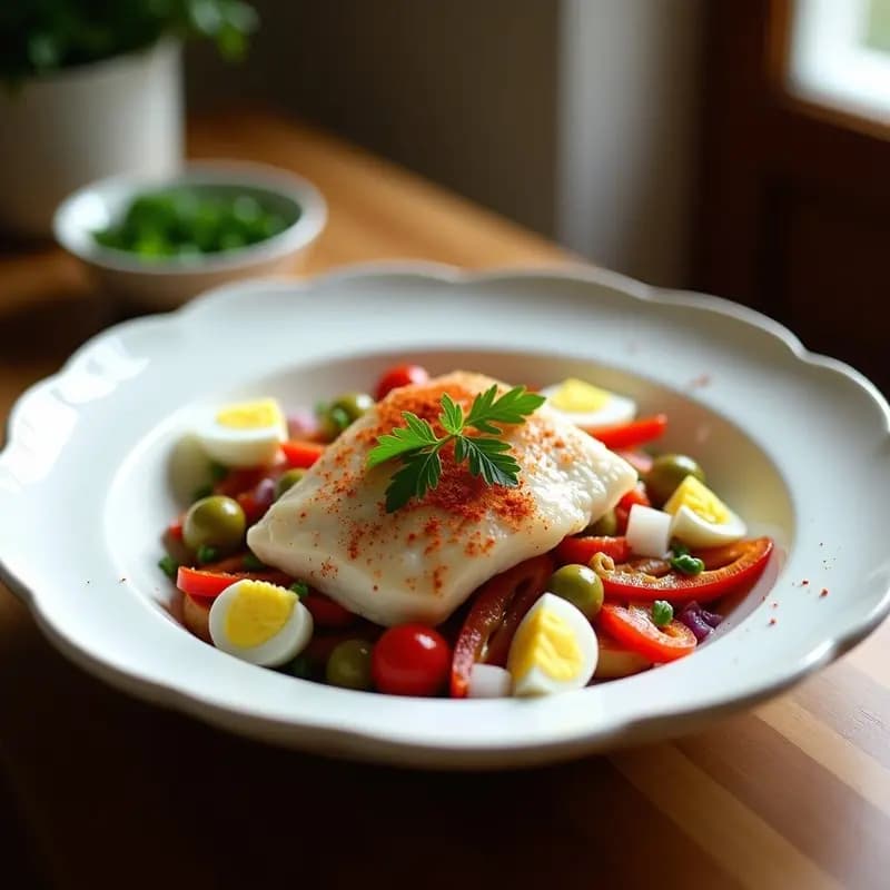 Ensalada de Bacalao Desalado con Pimientos Asados: Aperitivo de Vigilia Tradicional