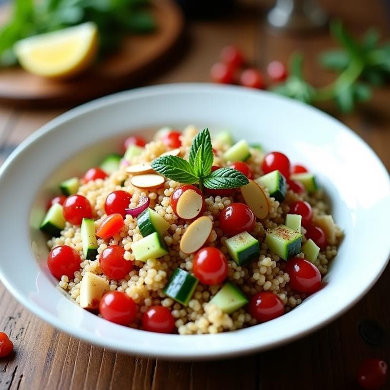 Ensalada de Bulghur con Granados y Hierbabuena: Receta Libanesa Rápida en 15 Minutos