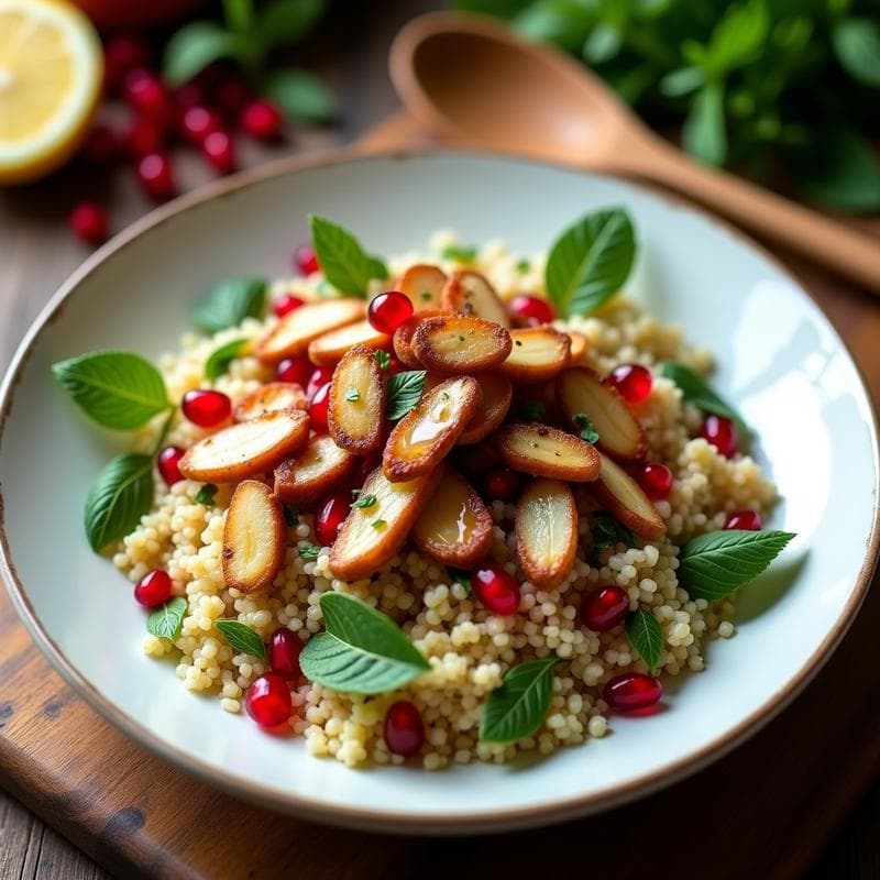 Ensalada de Bulghur con Higadillos de Pollo y Granadas: Receta Árabe Alta en Hierro en 20 Minutos