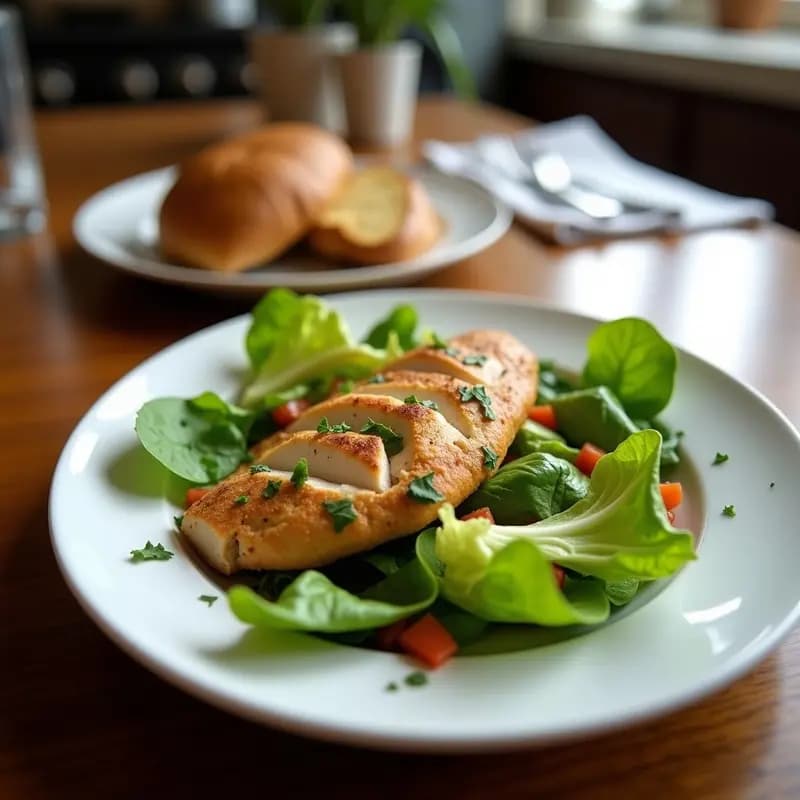 Ensalada Caesar con Pollo a la Parrilla y Aderezo de Anchoas: Receta Americana Clásica