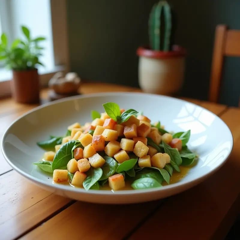 Ensalada Caesar Vegana con Leche de Anacardos y Croutons de Pan de Almendra