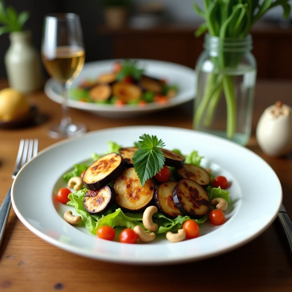 Ensalada de Caesar Vegana con Anchoas de Berenjena y Aderezo de Anacardos: Receta Italiana Sin Lácteos