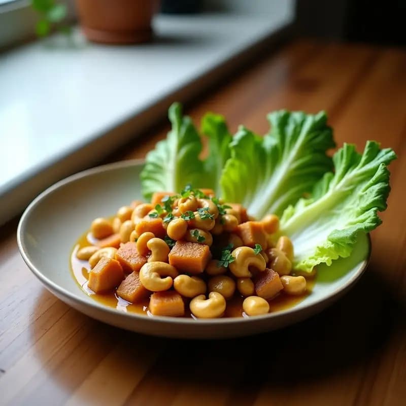 Ensalada Caesar Vegana con Pollo de Jackfruit: Receta Americana con Aderezo de Anacardos en 20 Minutos