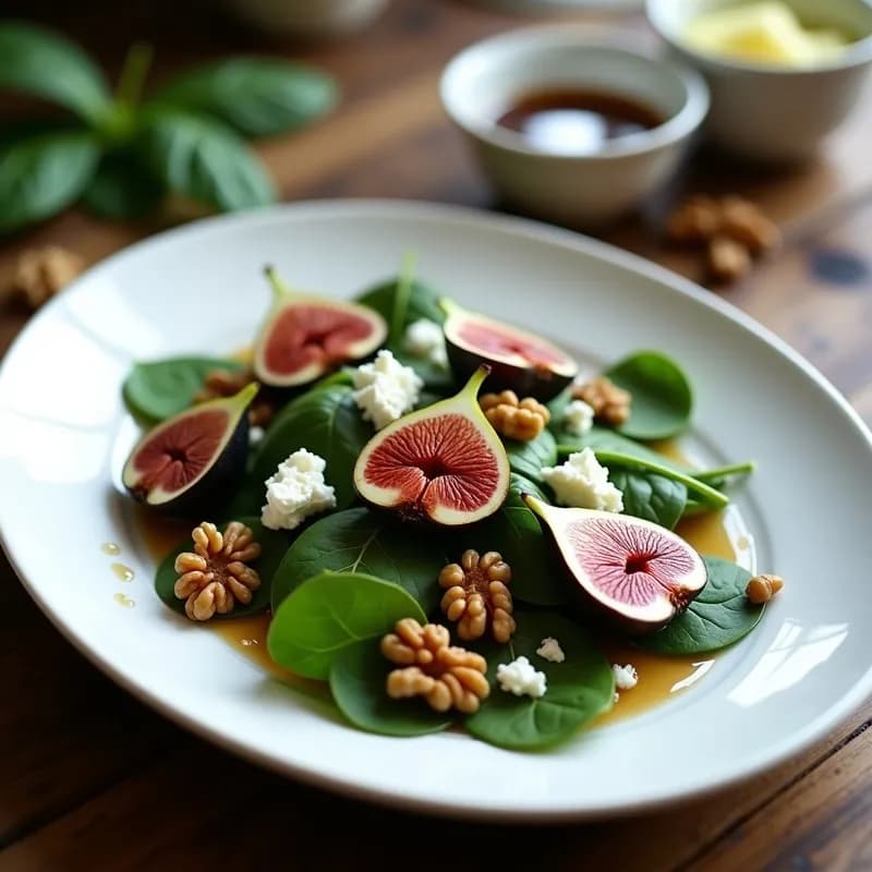 Ensalada Templada de Espinacas con Higos y Queso de Cabra: Receta Gourmet en 15 Minutos