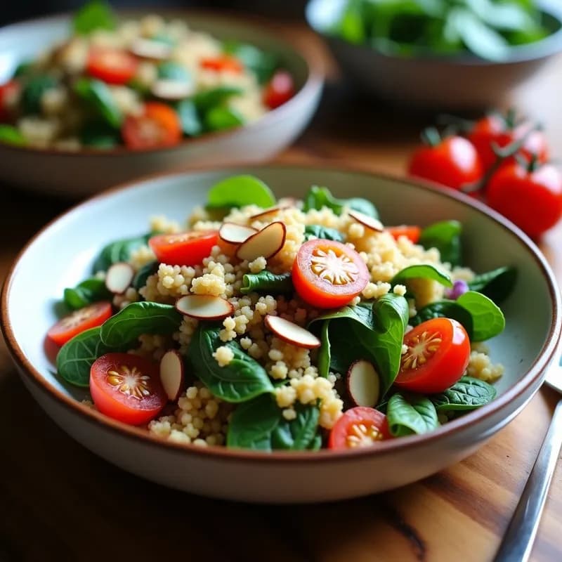 Ensalada Caliente de Quinoa y Espinacas: Receta en Airfryer con Toque Crujiente