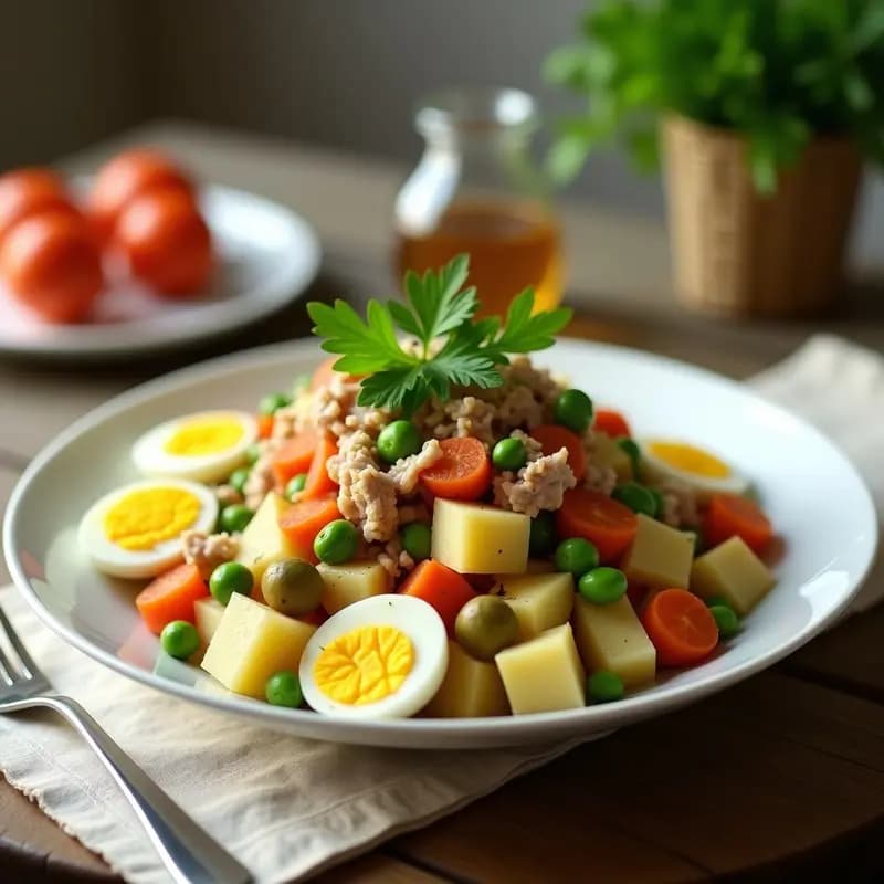 Ensalada camarera con atún y huevo duro: Entrante rápido y nutritivo