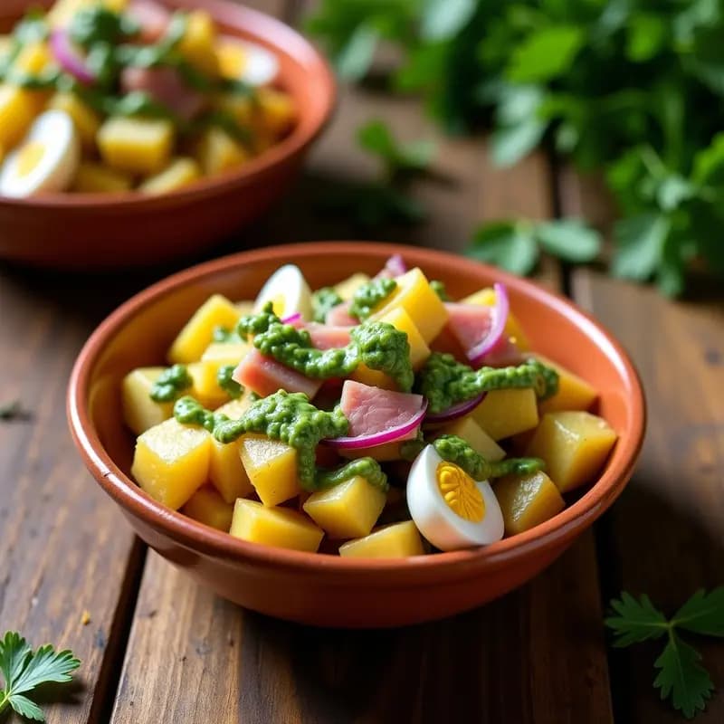 Ensalada canaria de papa arrugada, mojo verde y ventresca: Receta fresca y llena de proteínas